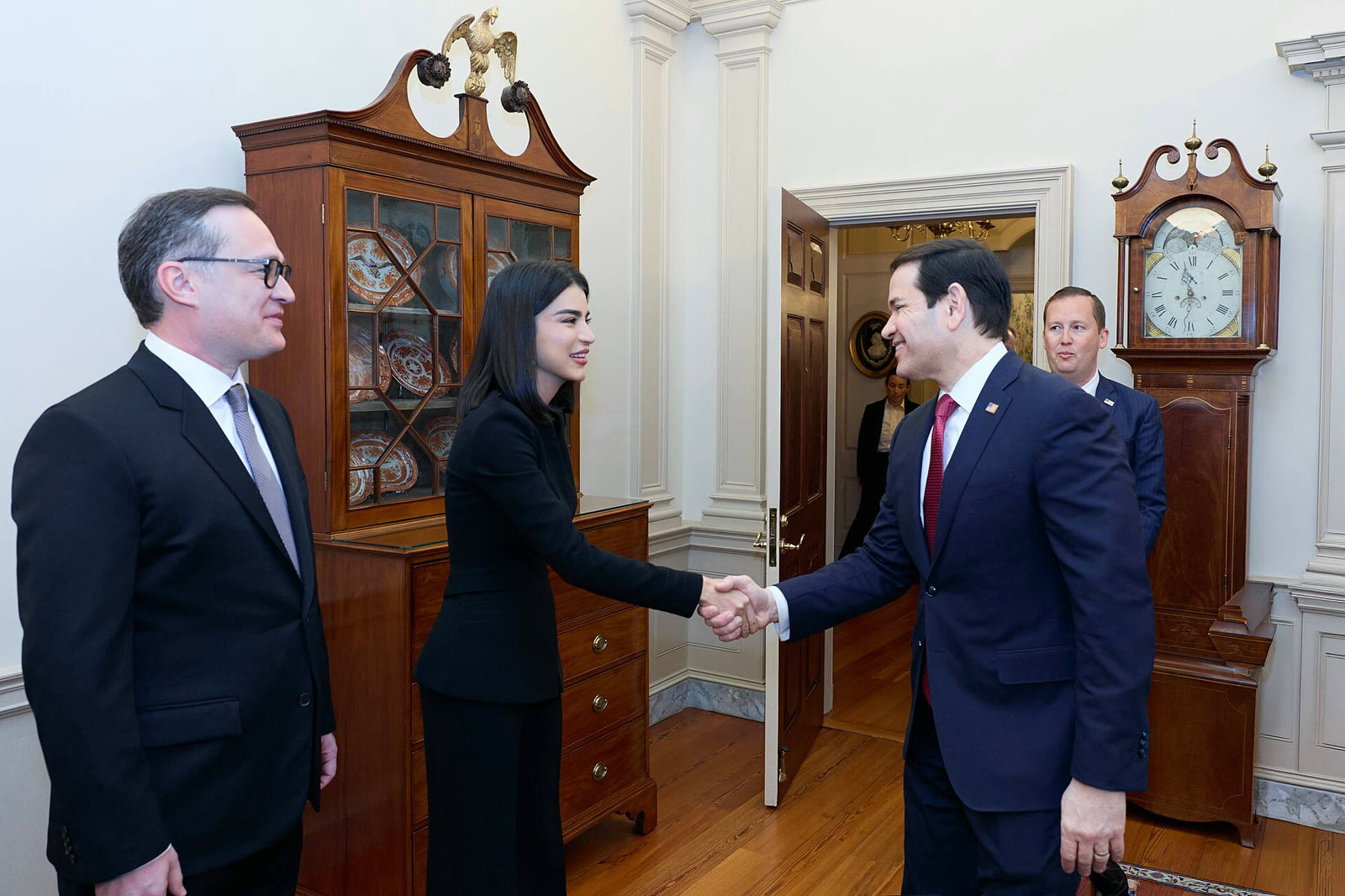 Saida Mirziyoyeva with US Secretary of State Marco Rubio in Washington, April 2026