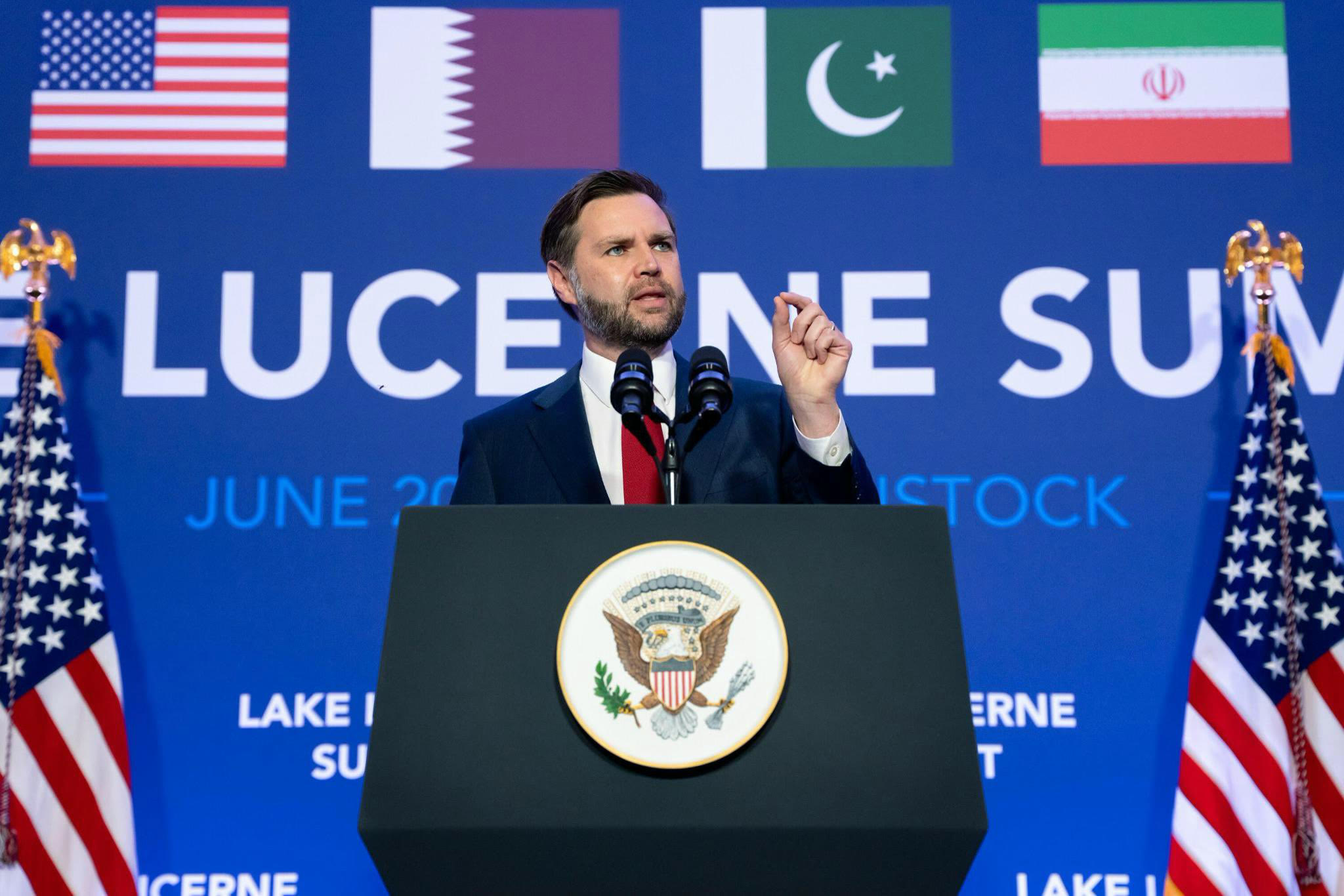 U.S. Vice President JD Vance at a summit near Lake Lucerne in Switzerland, June 2026 (archive)