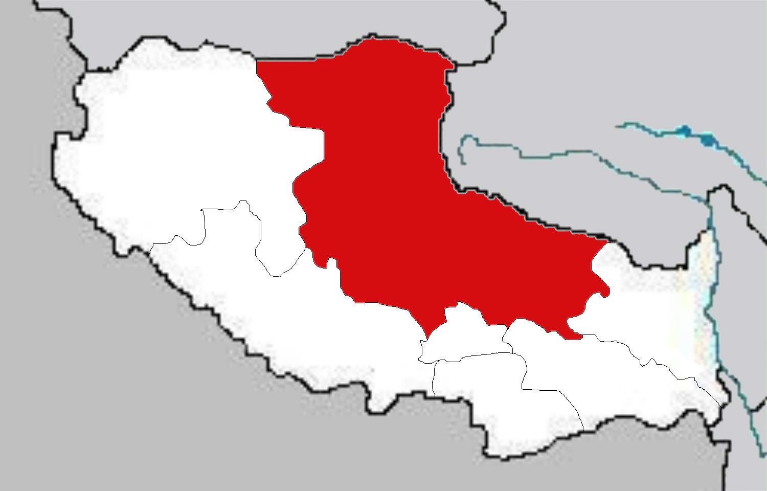 Location of Nagqu Prefecture in Tibet