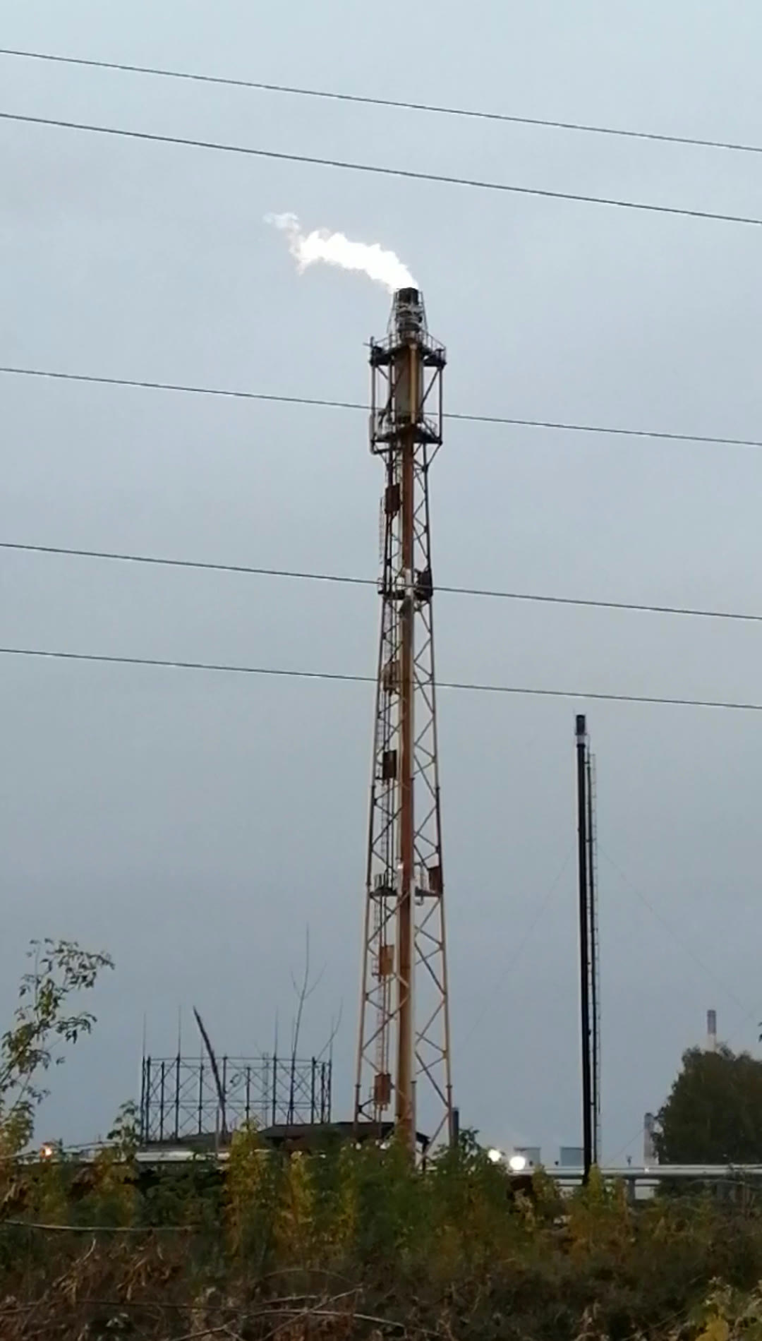Пламя на факеле нефтеперерабатывающего завода в Рязани (архив)
