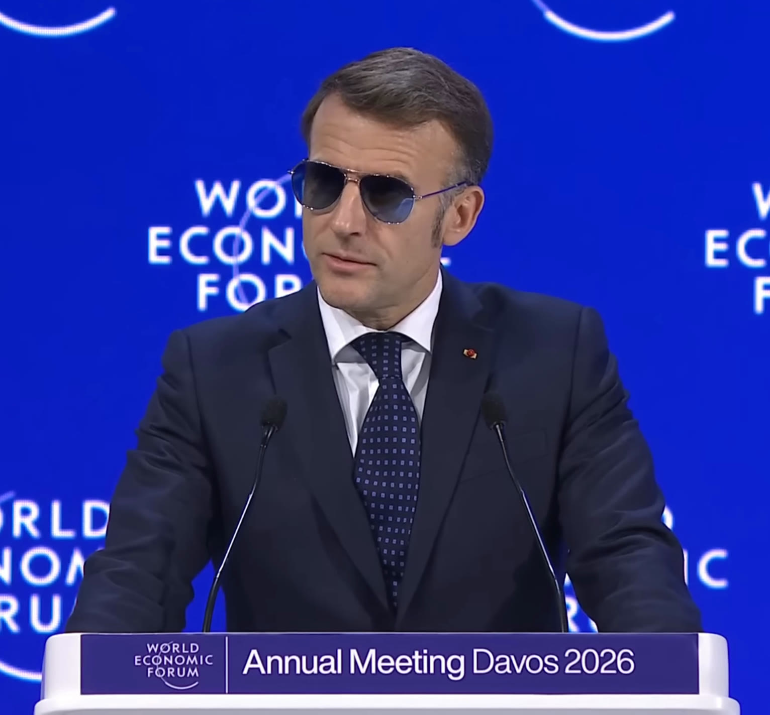 Emmanuel Macron at the World Economic Forum in Davos, January 2026