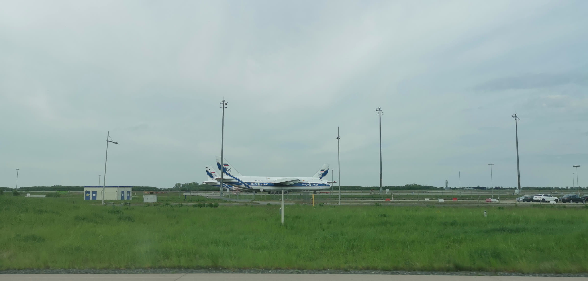 Volga-Dnepr aircraft at Leipzig/Halle Airport in May 2022