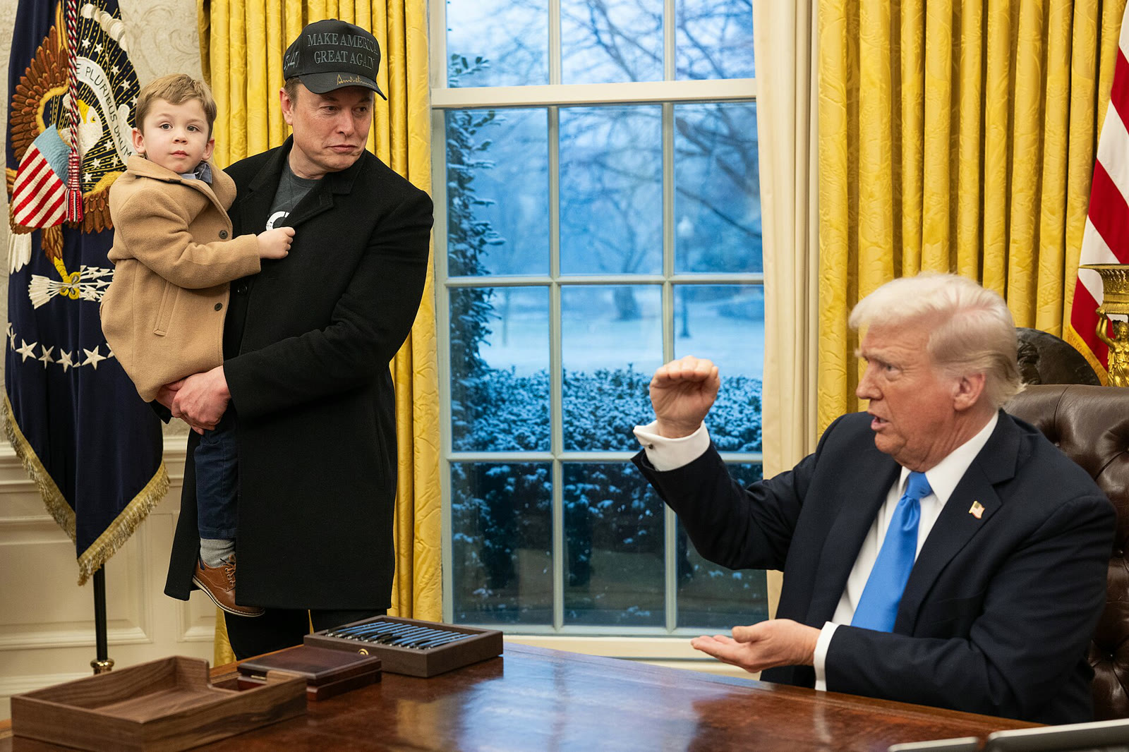 Elon Musk and Donald Trump at the White House (February 2025)